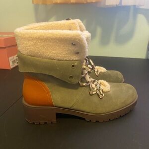 Skechers Olive and Tan Genuine Suede and Leather Winter Boots